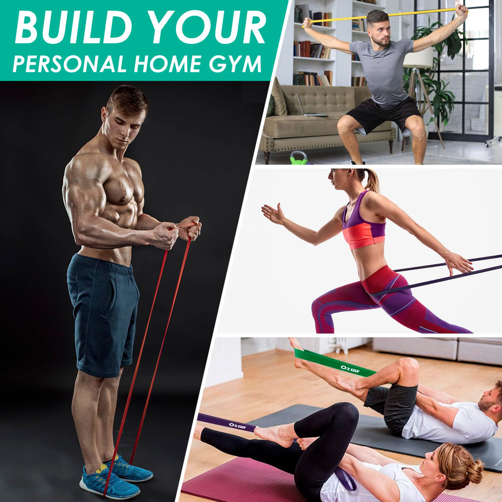 OZFIT Resistance Bands Set, Exercise Bands for Working Out, Pull Up Assistance Bands Workout Equipment for Home Gym, Physical Therapy Bands for Stretching & Muscle Training
