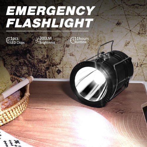 DIBMS Solar Camping Lantern - 4-Pack Collapsible LED & USB Rechargeable Emergency Lights | Ideal for Camping & Power Outages