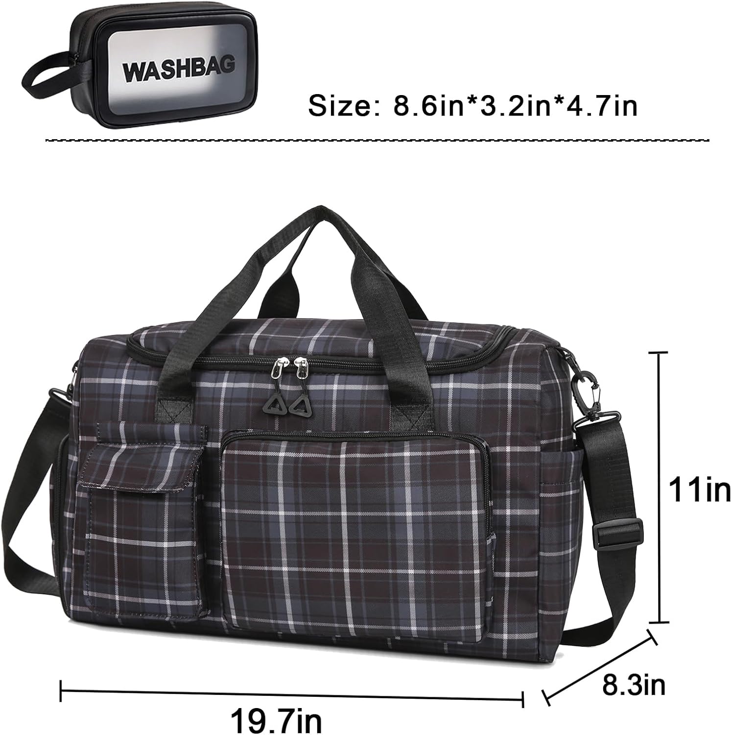 Skiennix Small Gym Bag for Women - Travel Duffle with Shoe Compartment | Perfect Weekender Bag