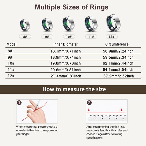 RIFESI Smart Ring for Women Men,Fashion Modern Minimalist Fitness Ring & Sleep Tracker Ring with Heart Rate,Blood Pressure,Waterproof Health Ring,No Subscription,Gifts for Women (Size 11,Silver)