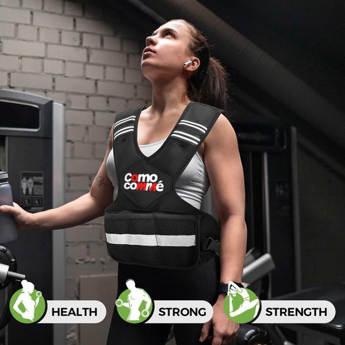Adjustable Weighted Vest for Men Women, 4-10lb/12-18lb/20-32lb Vest with 6 Ironsand Weights and Large Pocket, Adjustable Body Weight Vest Exercise Set for Running, Walking