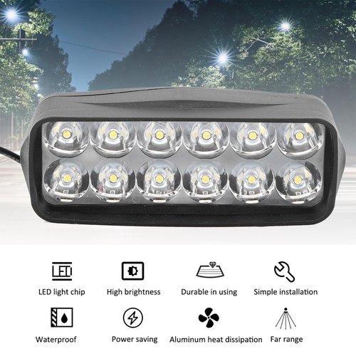 CYSFETENA Ebike Headlight 48V 36V,12V-80V Compatible, Universal Motorcycle LED Headlight, High Brightness Tricycle Conversion Light Electric Bike Lamp
