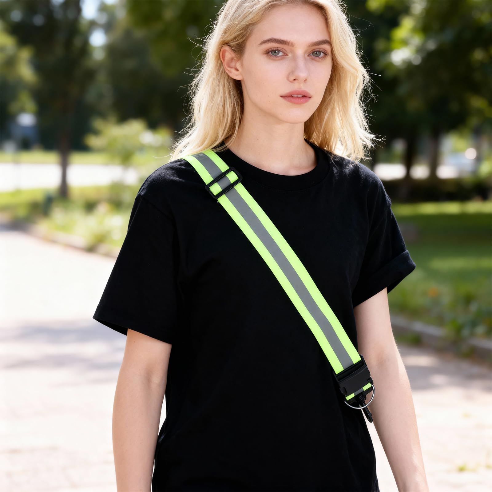 High Visibility Reflectives Safety Running Belts Reflective Sash for Walking at Night Reflective Running Gear Night Walking Safety Gear Reflectives Sash with 2 Pcs Reflectivees Armbands for Men Women