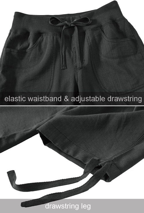 MoFiz Women's Capris - Lightweight Casual Pants with Pockets | Loose Fit Cargo Style for Hiking