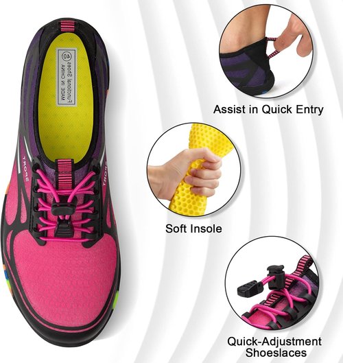 ATHMILE Water Shoes - Quick Dry Aqua Socks for Men & Women | Ideal for Beach, Lake & River Activities