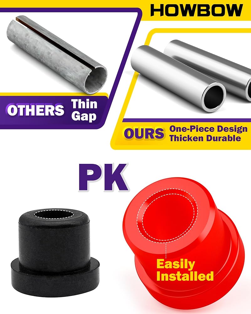 Polyurethane Rear Bushing Set for Club Car Precedent (2004-2026) - 12Pcs Kit with Sleeves