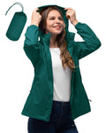 33,000ft Women's Rain Jacket Waterproof Lightweight Packable Raincoat with Hood for Golf Hiking Travel Windbreaker