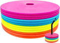 LEZER Flat Soccer Cones - 6 Inch & 8 Inch Spot Markers for Agility Training | Durable Field Discs