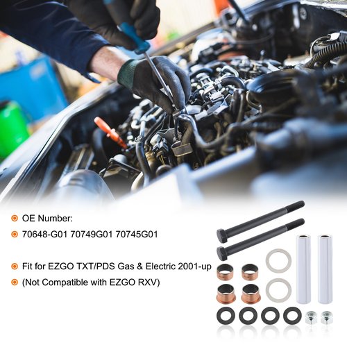Topkidame Golf Cart Bushing Spindle King Pin Tube, Claw Copper Sleeve Kit for EZGO TXT/PDS Replaces 70648-G01 70749G01 70745G01