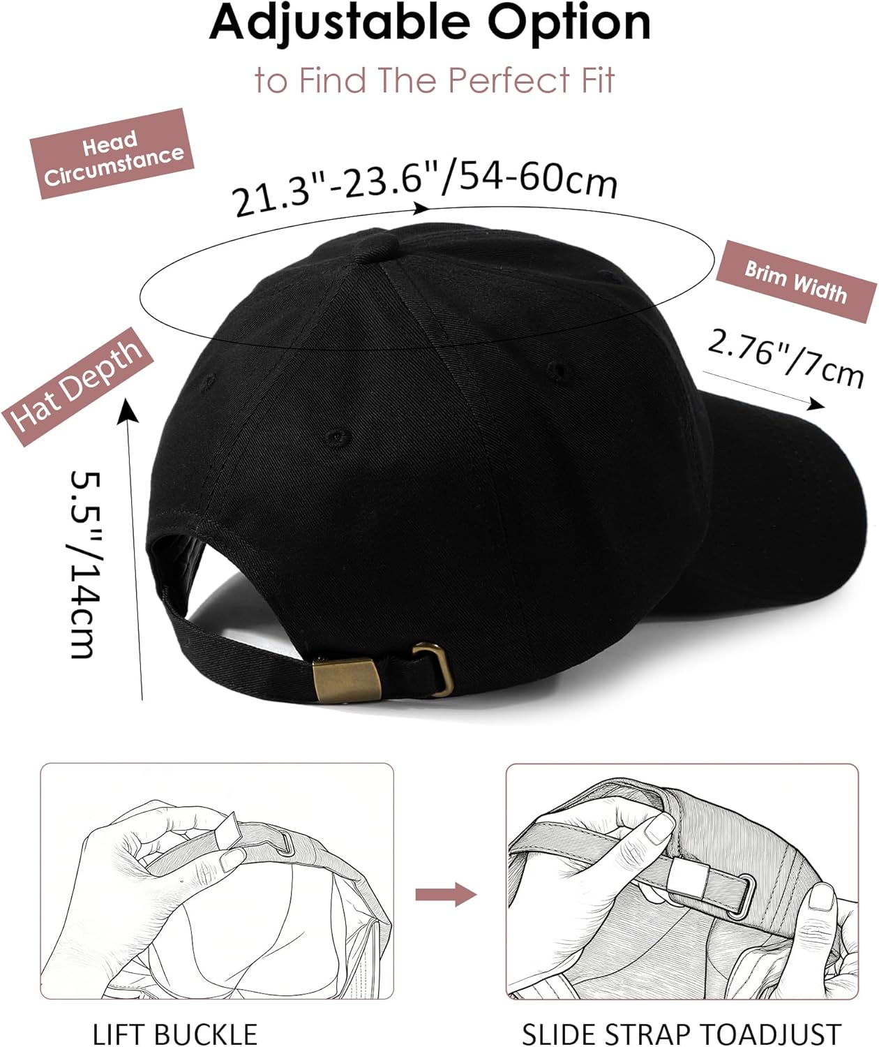 Skiennix Women's Satin Lined Baseball Cap - Adjustable Vintage Dad Hat with Silk Lining