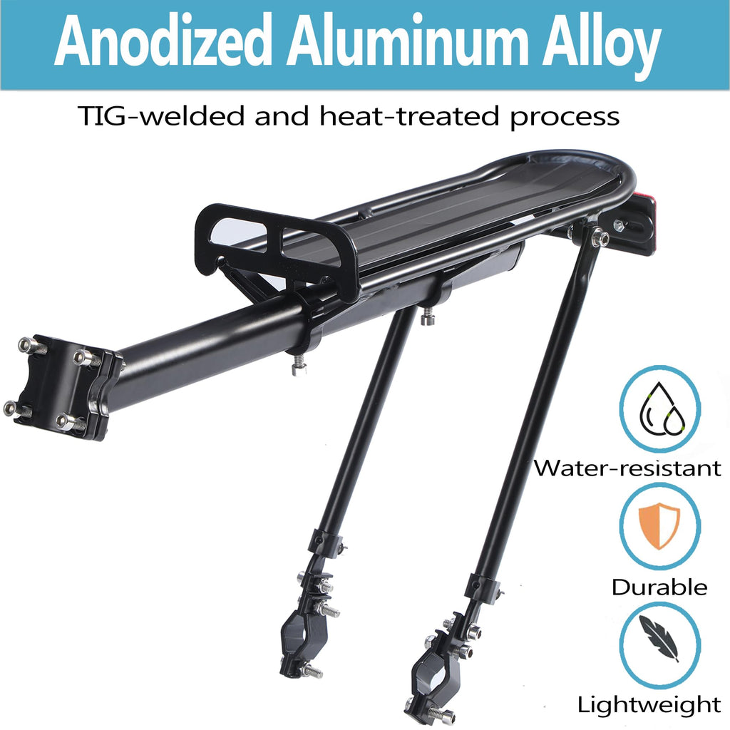 YONTUO BCR11:Rear Bike Rack,Bike Cargo Rack,Aluminum Alloy,Large Size Reflective,Retractable,Universal,Height Adjustable