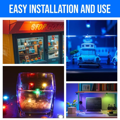Mini LED Spotlights with USB Hub,Magnetic Base,USB Powered Small Spotlight Display Lights,Accent Lighting for Artwork,Paintings,Jewelry,Display Cases,handicrafts,Models,Toys,Puzzles(Warm White)