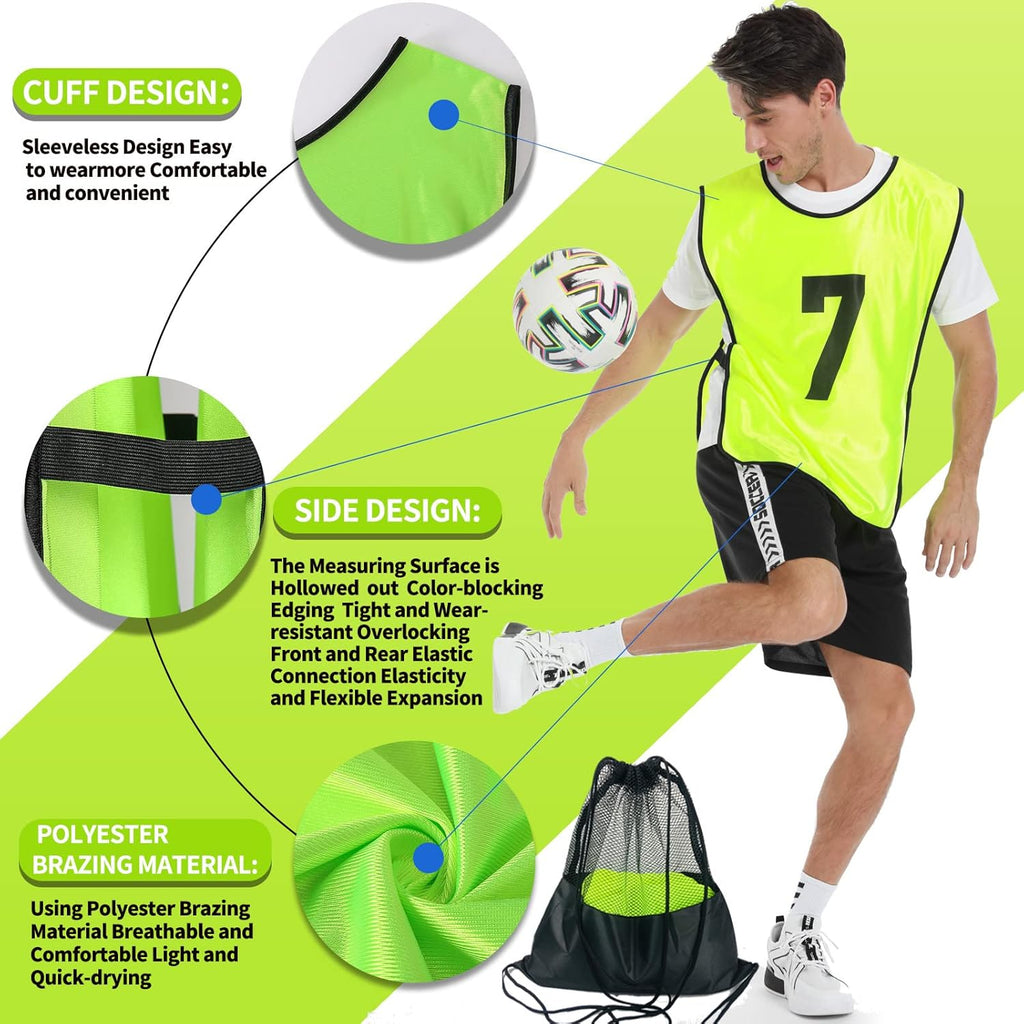 Scrimmage Training Vests by [Brand Name] - 12 Pack Team Sports Pinnies | Numbered Jerseys for Soccer