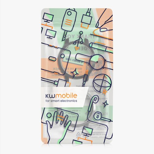 kwmobile Case Compatible with Garmin Garmin Venu 2S / vivoactive 4S Case - 2X TPU Silicone Fitness Tracker Cover - Black/Silver
