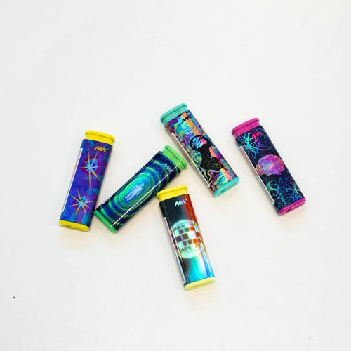 MK Windproof Jet Flame Lighters - 5PCS Striking Design | Refillable Butane Lighters for Camping & Outdoor Use