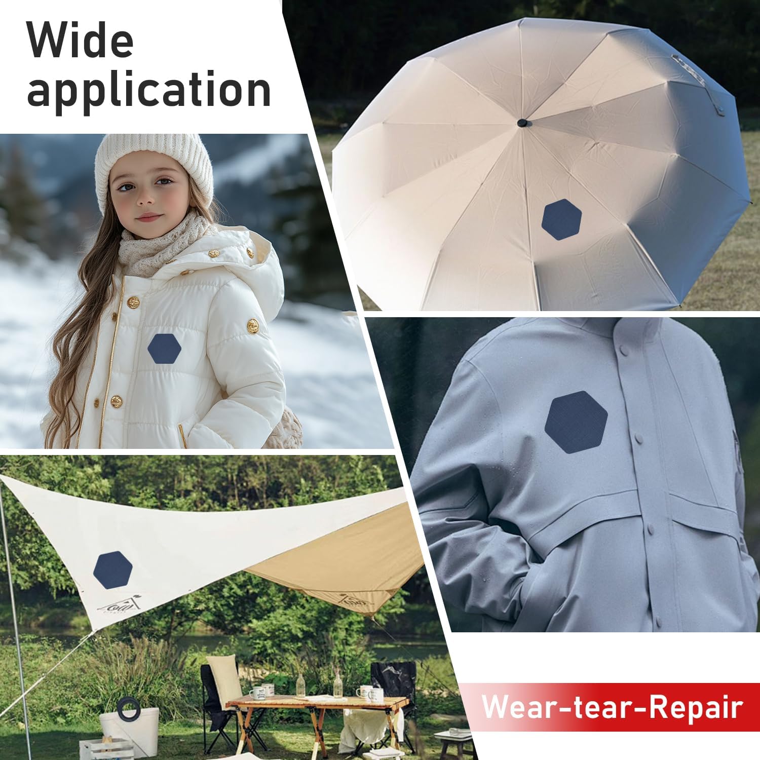 Skiennix Down Jacket Repair Patches - Waterproof Self-Adhesive Nylon Fabric Repair for Outdoor Gear