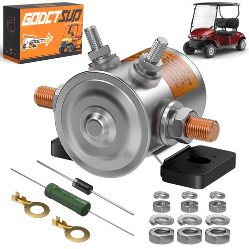 GODCTSUP EZGO 36V Solenoid Relay with Resistor&Diode, Fits EZGO TXT&Marathon 1980-2010 Electric Carts, 70 Series Continuous Duty Solenoid with Mount Bracket, OEM# 27855-G01, 11761G1, 27855G02, 31680G1