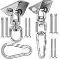 Skiennix Swing Hanger - Heavy Duty 2000LB Capacity Hammock Kit | 360° Rotating Stainless Steel Brackets - 2 Packs