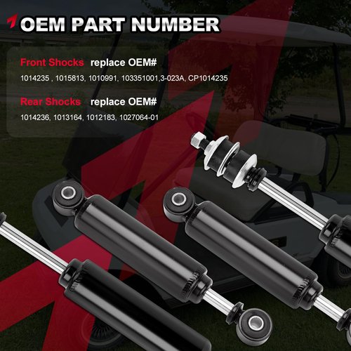 Golf Cart Front and Rear Shock Absorbers Compatible with 2004-up Precedent G&E, 1988-up Club Car DS G&E Replace#1010991, 1015813, 1014235, 1014236