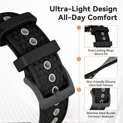 OVERSTEP Compatible with Garmin Forerunner 245/Forerunner 645 Watch Band, 20mm Replacement Bands for Venu/Venu SQ/Venu SQ2/Venu 2 Plus/Forerunner 158/165/55/Vivoactive 3/Vivoactive 5 Smart Watch