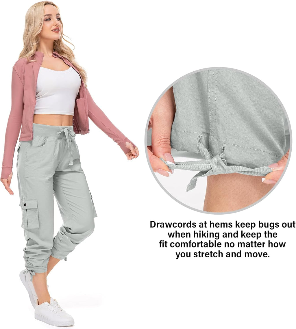 Skiennix Cargo Pants for Women - Lightweight Quick-Dry Joggers with UPF 50 | Ideal for Travel & Hiking