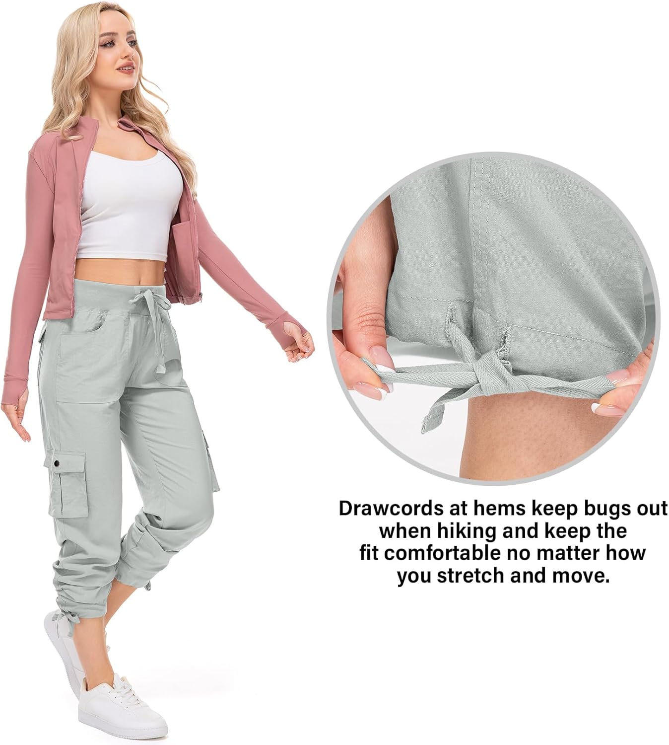 Skiennix Cargo Pants for Women - Lightweight Quick-Dry Joggers with UPF 50 | Ideal for Travel & Hiking