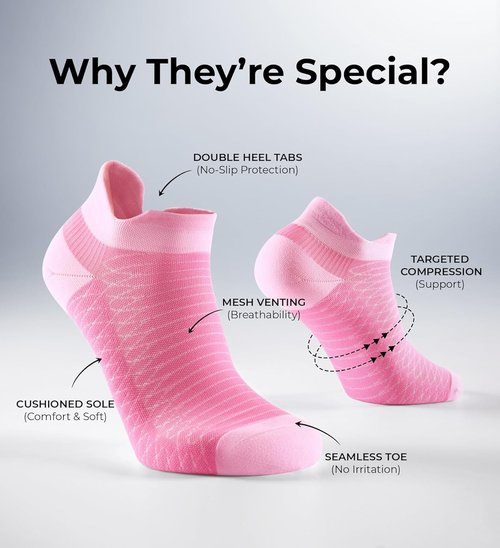 FITRELL Ankle Compression Socks - Cushioned Arch Support for Plantar Fasciitis Relief | 5/6 Pairs