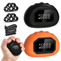 HICHOR Hand Grip Strength Tester Trainer - Strength Dynamometer for Fun Rechargeable Hand Exercising Device with Finger Exerciser and Stretcher Exercise Workout Equipment for Palm Black Orange