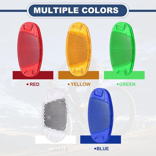 PATIKIL Bike Wheel Reflectors, 10 Pcs Plastic Universal Oval Safety Bicycle Wheel Rim Reflective Warning Reflective for Trailer Mountain Bike Bicycles Night Riding, Blue