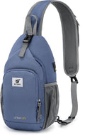 SKYSPER Sling Bag - RFID Crossbody Backpack for Travel & Hiking | Unisex Periwinkle Daypack