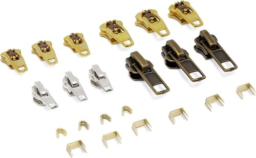 Dritz Zipper Repair Kit - 22 Assorted Sliders & Stops for Easy Clothing Fixes