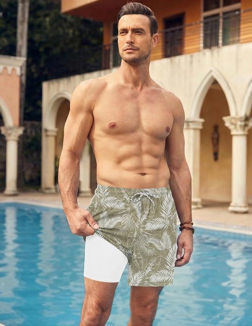 COOFANDY Men's Swim Trunks - 2-in-1 Quick Dry Bathing Suit with Compression Liner | Comfortable Fit