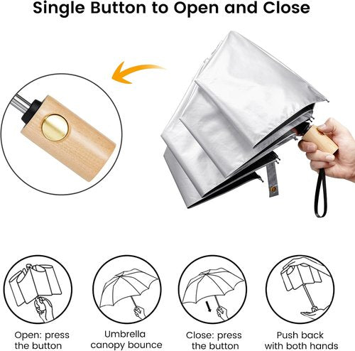 G4Free Travel Sun Umbrella - Compact 43 Inch UV Protection with UPF 50+ | Auto Open/Close Feature