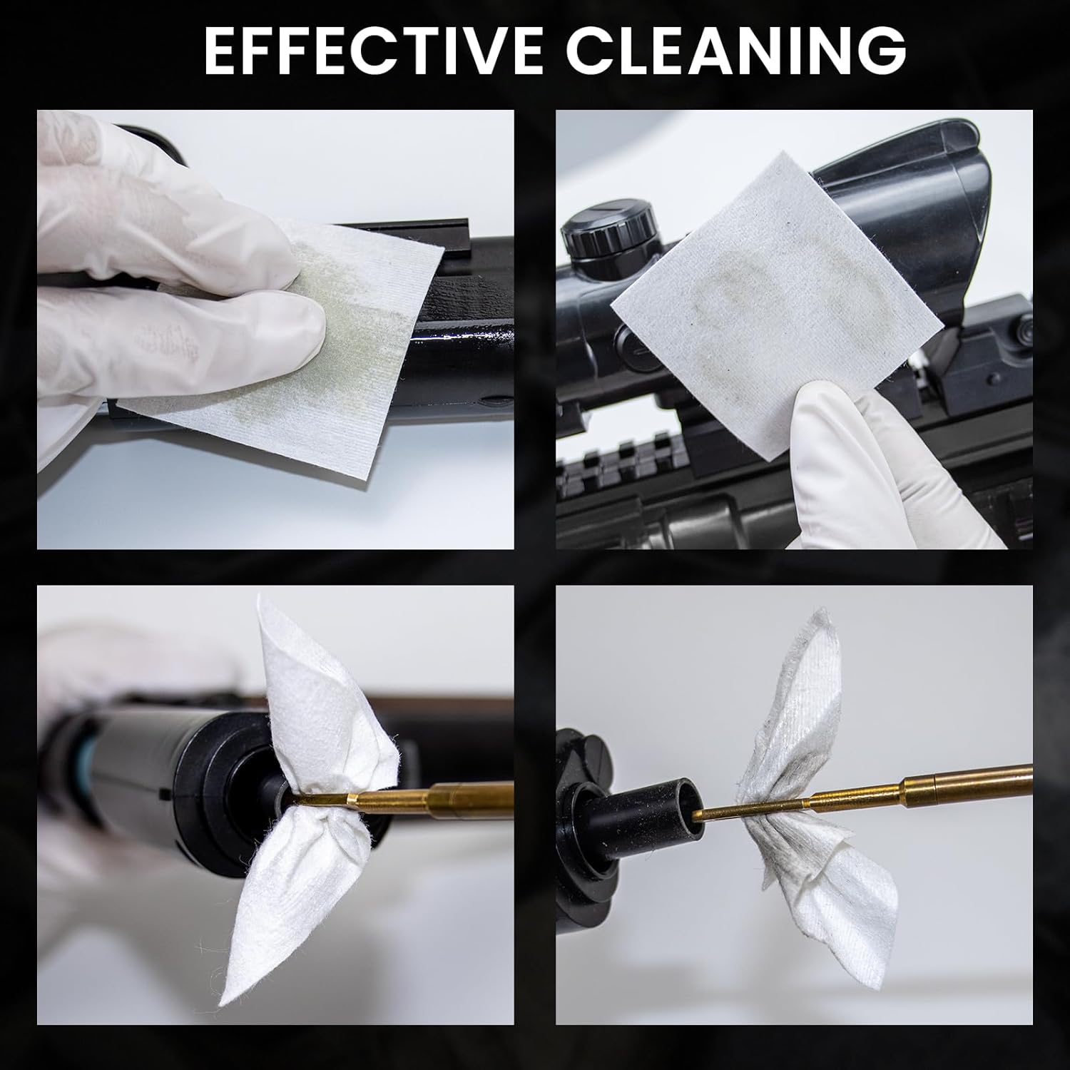 PINGMIC Gun Cleaning Patches - Highly Absorbent Lint-Free Cloth for .22 to .45 Cal & 5.56/9mm | 1800/1400/600 Count