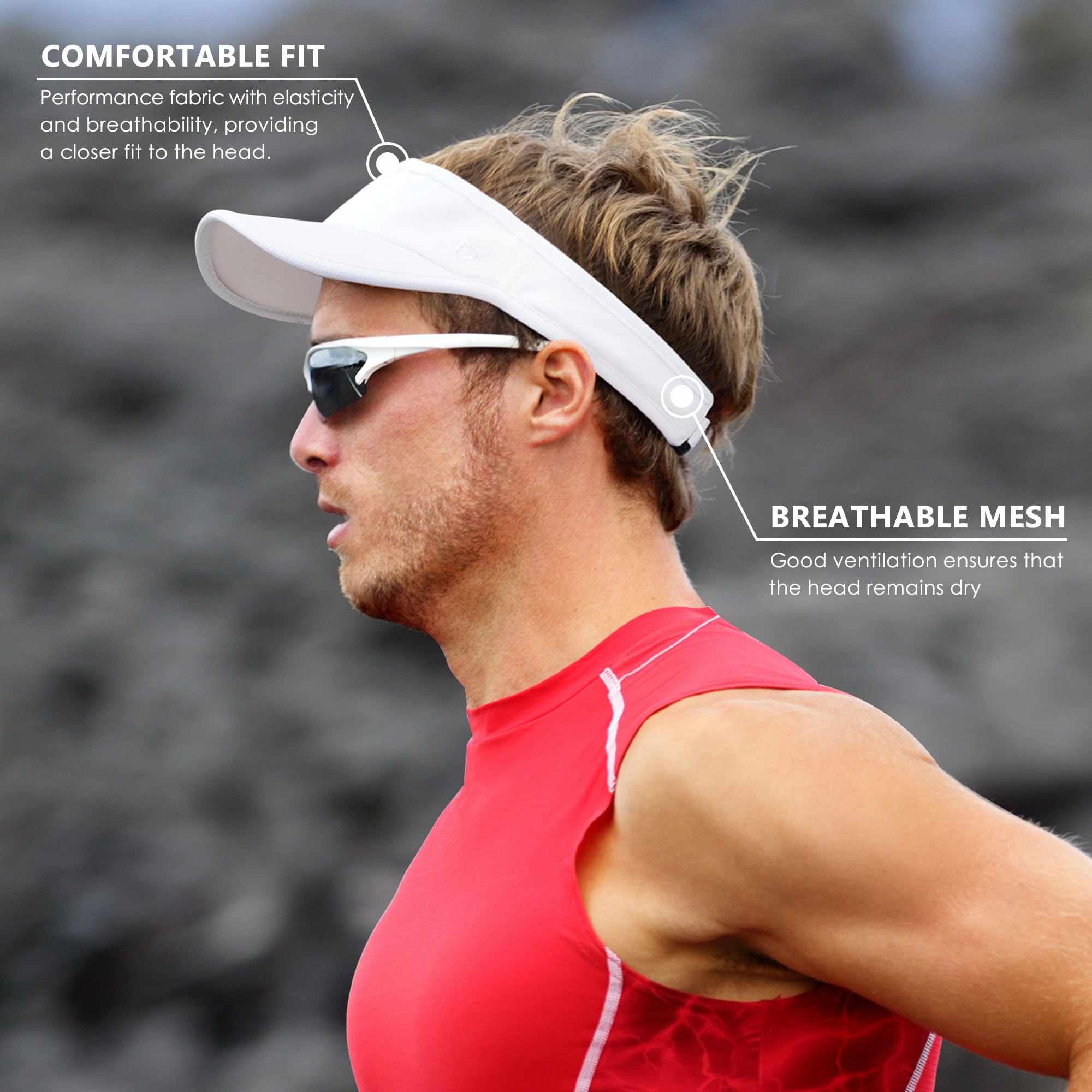 GADIEMKENSD Performance Visor Sun Hat for Women Golf Hat Sun Protection Cooling Running Visors for Tennis Hiking Sport Outdoor Exercise Black