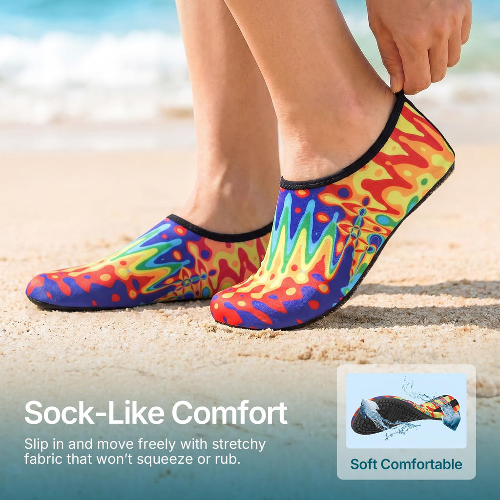 Water Shoes for Women Men Quick-Dry Aqua Socks Swim Beach Barefoot Yoga Exercise Wear Sport Accessories Pool Camping Must Haves Adult Youth Size 8.5-9.5Women/7.5-8.5Men