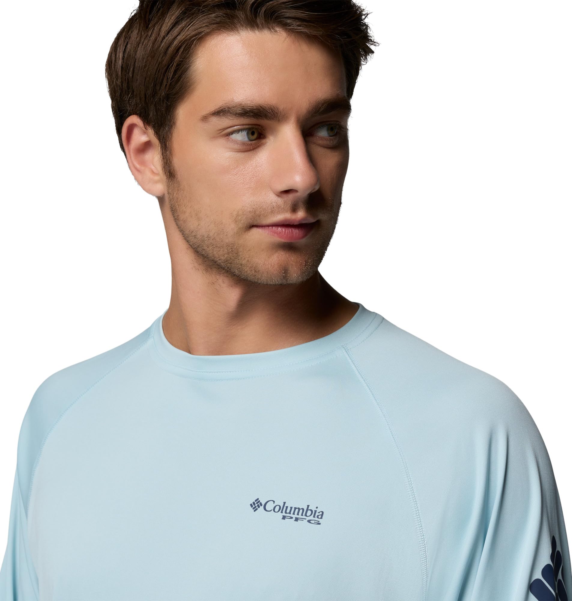 Columbia Men's PFG Terminal Tackle Long Sleeve Fishing Shirt, Marine Light/Nocturnal Logo, 5X