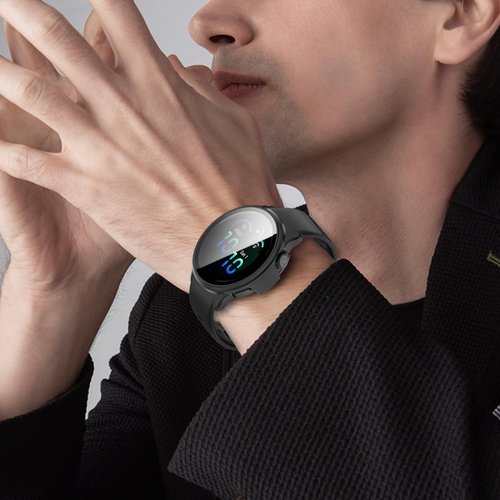 Compatible with Garmin Vivoactive 6 Case, All-Around PC Cover + HD Tempered Glass Screen Protector for Garmin Vivoactive6 Smart Watch Accessories (Clear+Black+Blue+Silver+Green)