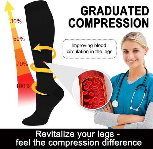 Aoliks Compression Socks - 4 Pairs for Men & Women | Ultimate Support for Nurses & Travelers