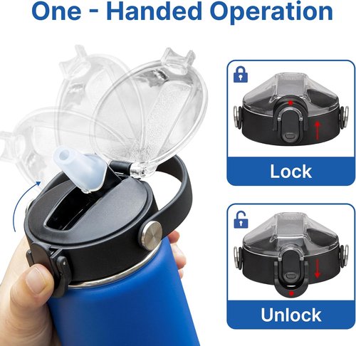 Hydro Flask Auto Flip Straw Lid - Replacement Lid with Soft Spout for 12-64 oz Bottles