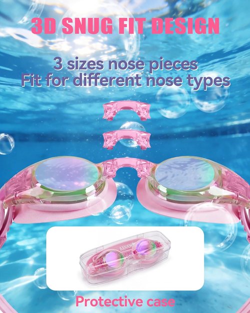 Aegend Kids Swimming Goggles - Anti-Fog, Waterproof & UV Protection | 2 Pack for Ages 4-16