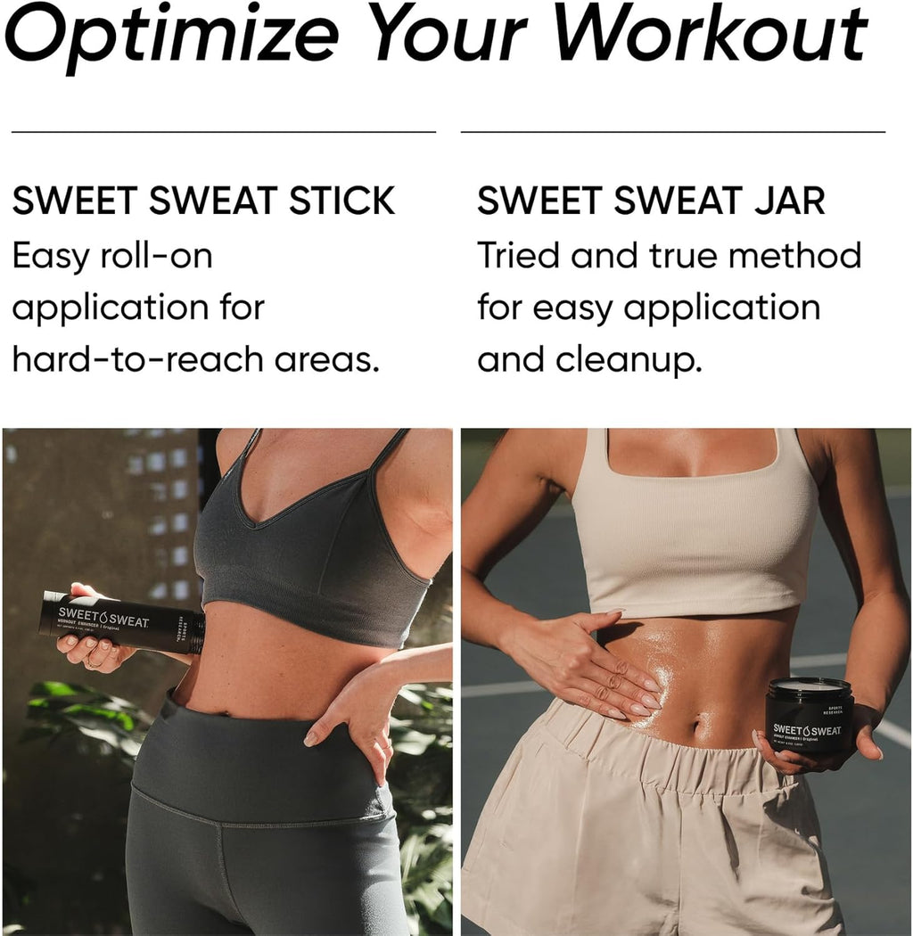 Sports Research Sweet Sweat Workout Enhancer Gel - Maximize Exercise & Boost Sweat - 6.4oz Stick
