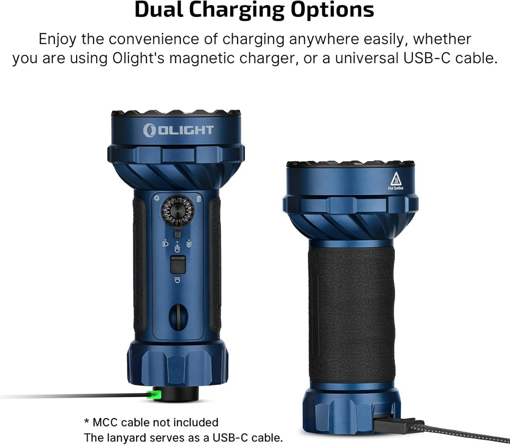 OLIGHT Marauder Mini 2 Bright Flashlight - 10,000 Lumen Rechargeable Light with 750m Beam Distance & 5 Modes | Midnight Blue