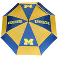 Team Golf NCAA Michigan Wolverines Golf Umbrella 62" Golf Umbrella with Protective Sheath, Double Canopy Wind Protection Design, Auto Open Button