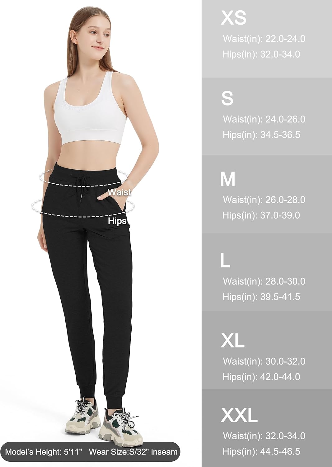 SEVEGO Lightweight Cotton Joggers for Women - Comfortable Athletic Pants | Available in 30/32/34/36 Inseam