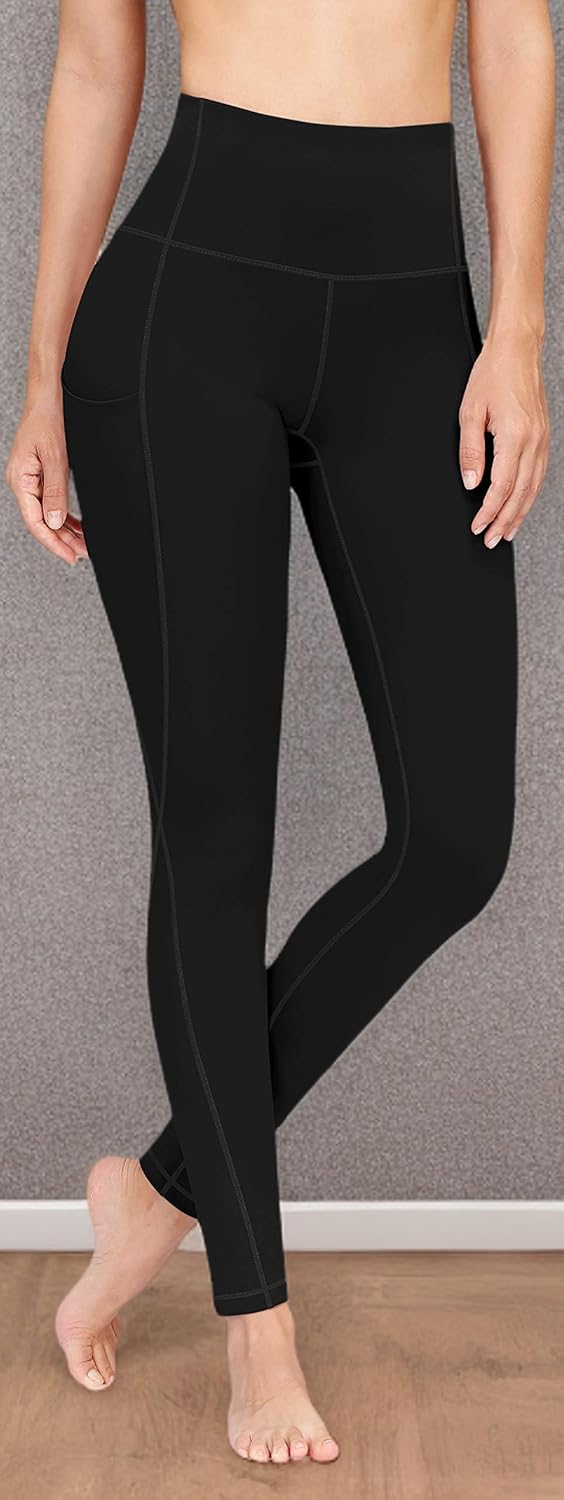 PHISOCKAT High Waist Yoga Pants - Tummy Control Leggings with Pockets | 4-Way Stretch, 2 Pack