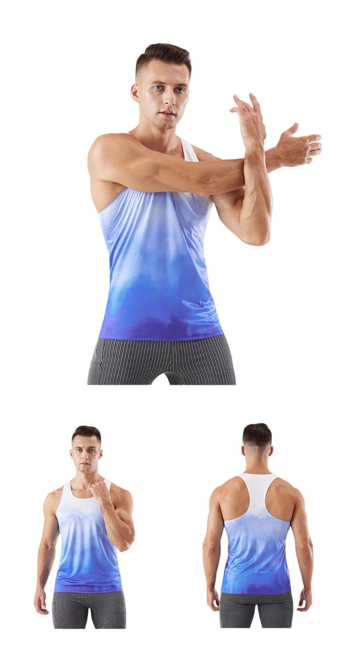 Yuecarcar Men's Quick Dry Sport Tank Top for Bodybuilding Gym Athletic Jogging Running,Fitness Training Workout Sleeveless Shirts (XX-Large, Blue)