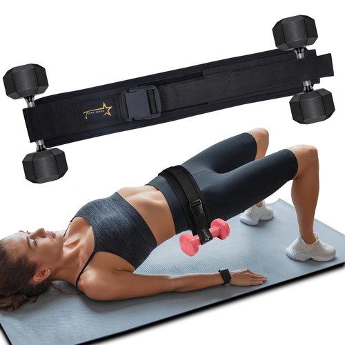 Hip Thrust Belt for Glute Workout – Heavy Duty Weight Lifting Belt for Dumbbells, Barbell, Kettlebells – Adjustable Squat & Hip Thrust Equipment for Home Gym Women & Men