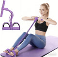 Pedal Resistance Bands - Skiennix 6-Tube Manual Tension Fitness Bands for Full Body Stretching | Purple