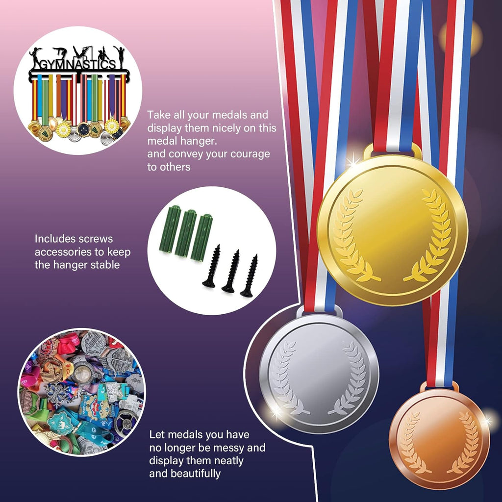 SUPERDANT Medal Holder - Stylish Wall Rack for Women's Rhythmic Gymnastics Awards | 15.75x6in